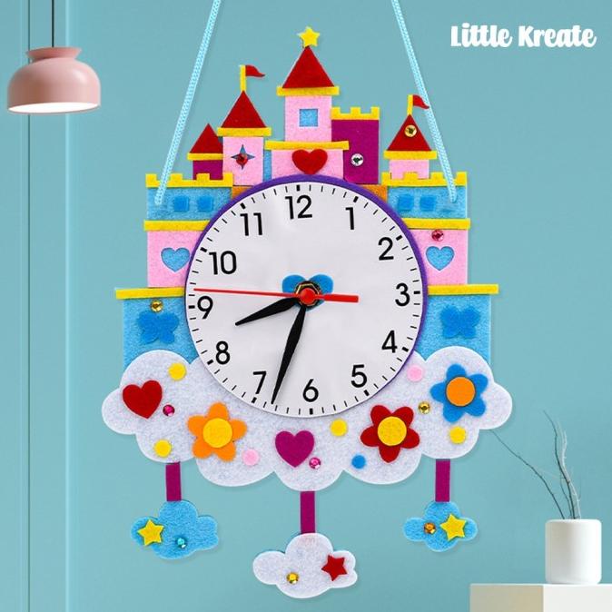 paling diminati] DIY Jam Dinding - Non Woven Clock - Mainan Edukasi Prakarya Anak