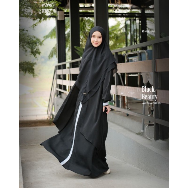 Abaya Hitam Yasmeera || gamis Hitam premium