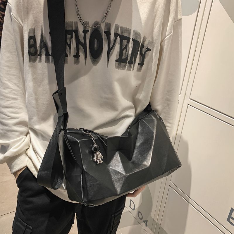 Tas Kurir Pria, Tas Bahu Pria, Tas Bulat, Tas Kasual Sederhana