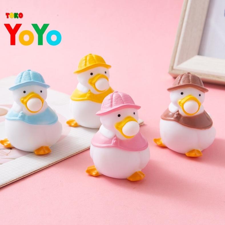 TokoYoyo Mainan Spit Bubble Pop It Squishy Karakter Karet Silikon Bebek Balon Silicone Pencet Lentur