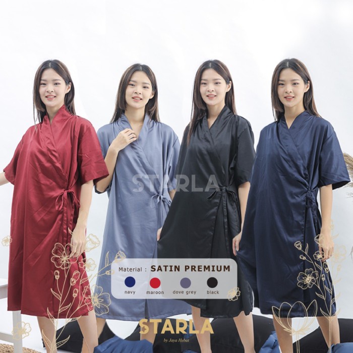 KIMONO BAJU TIDUR WANITA DEWASA BATH ROBES SILK SATIN JUMBO HEIDI