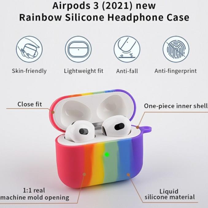 Casing Apple Airpods 3 Silicone Case - Airpods gen 3 Rainbow pelangi -