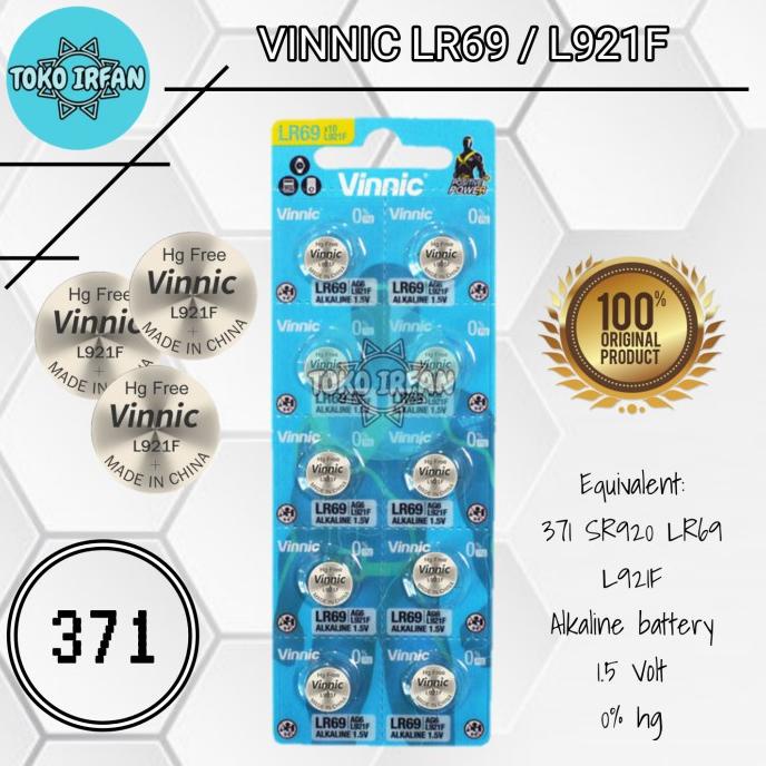 Termurah Baterai Vinnic L921F 921/920/Lr69/Ag6/371 Baterai Jam Tangan Chrono