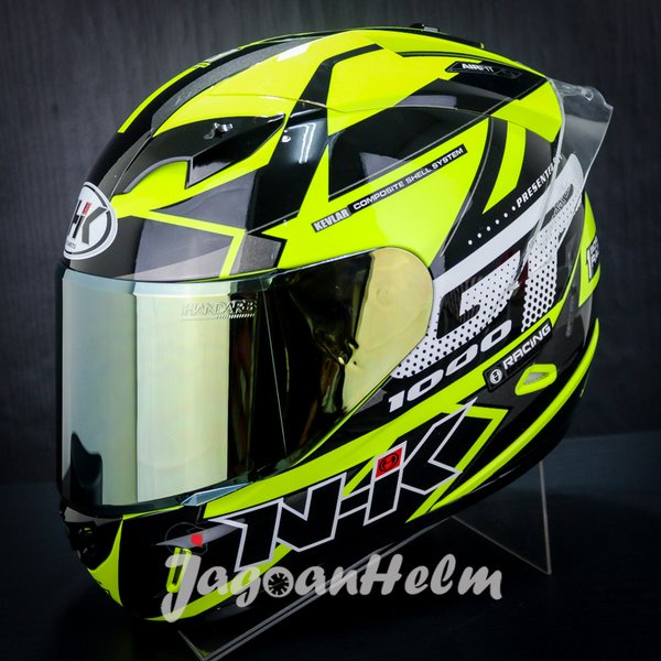 Nhk Helm Gp1000 Star Se Yellow Fluo -Silver- Gp 1000 Double Visor -Gp-1000