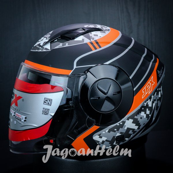 Jpx Helm X735R 03 - Black Doff - X-735R Double Visor