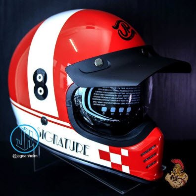 Jpx Helm Jp Signature - Red Ferrari Gloss - Sg 03 - Retro Classic Ddring