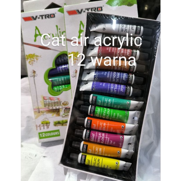 

Cat air acrylic cat acrylic V-tro isi 12warna cat utama 6ml/tub