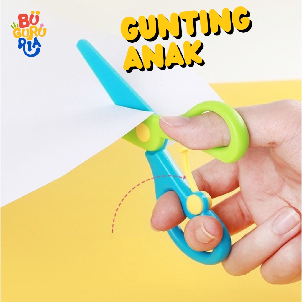 

Bu Guru Ria - Gunting Anak Ujung Bulat Tumpul - Didesain Khusus Untuk Anak dan Safety