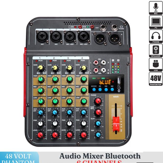Mixer Audio Podcast DJ Karaoke Mini Bluetooth 6 Channel Kode Xc 297