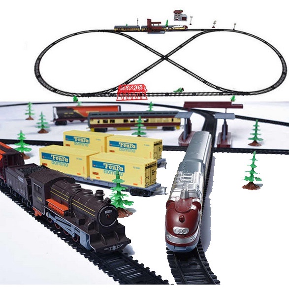 Sepur Miniatur Simulasi Kereta Api Lintasan Rel Mainan Edukasi Anak
