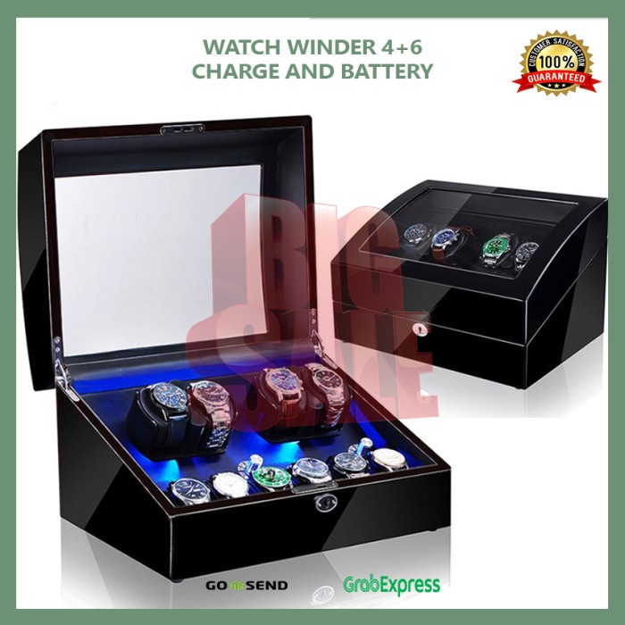 Promo Watch Winder Pemutar Jam Tangan Otomatis 4+6 Slot Japan Motor Warranty