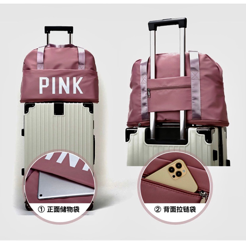 Tas Traveling Lipat Waterproof Koper Organizer (Pink) 1210 Large