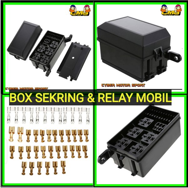 Rumah sekring dan relay mobil universal. bok kotak sekring relay. fuse relay box . tempat skring