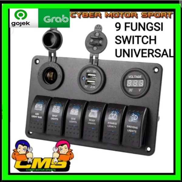 Saklar mobil universal.12v 24v paket Saklar lampu . saklar foglamp. headlamp. saklar lampu tembak.