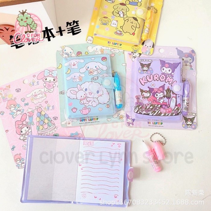 

MINI NOTE BOOK WITH PEN cute character diary kawaii stationary buku -45pr