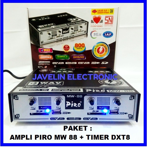 Paket Ampli Piro Mw 88 Dan Timer Piro Dxt 8