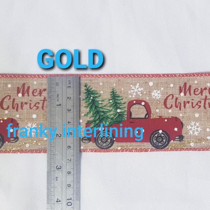 

{CHR} PITA NATAL MERRY CHRISTMAS LEBAR 6,3CM BAHAN KAIN LIST KAWAT ISI 3 MTR TERLARIS