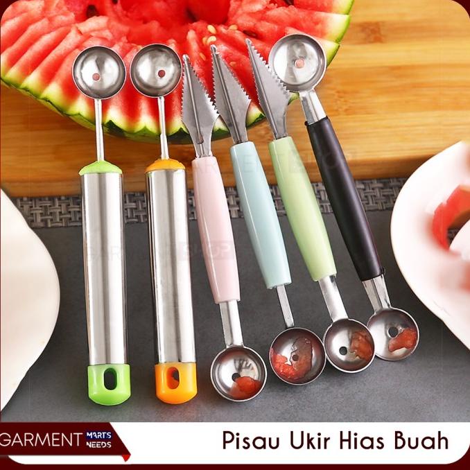 

#####] Pisau Ukir Hias Buah Cetakan Bundar Cocktail Kerokan Semangka 2 Sisi