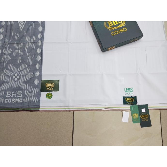 Sarung BHS Cosmo Gold Putih Polos