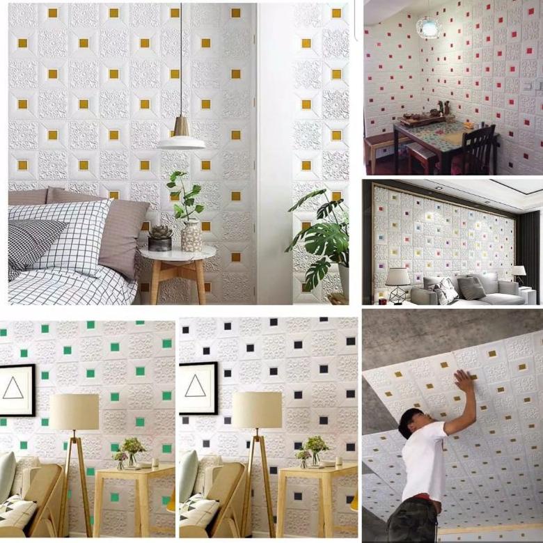 CUCI GUDANG 3D FOAM/WALL 3D FOAM/WALL STICKER DINDING/WALL FOAM/WALLPAPER PEKANBARU/STICKE 3D/WALL 3