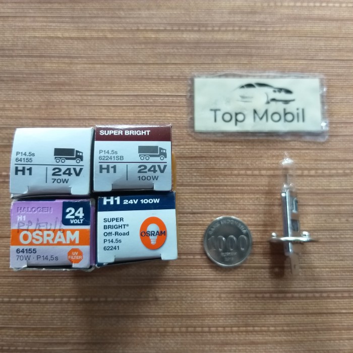 bohlam halogen h1 24v 70w h1 24v 100w merk osram honeybee161925