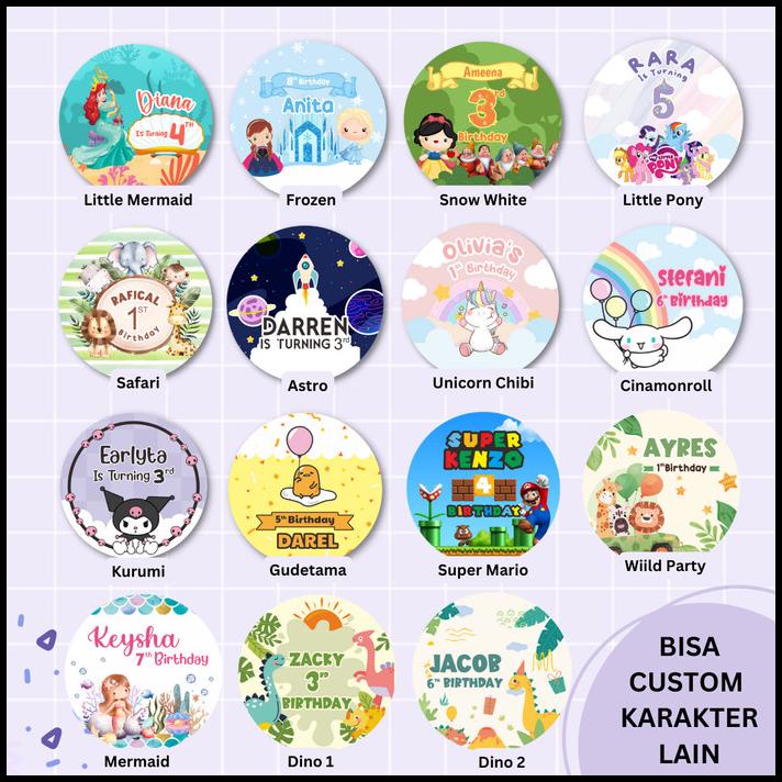 

DISKON STIKER LABEL ULANG TAHUN CUSTOM NAMA ANAK STIKER ULANG TAHUN ANAK !!!!!