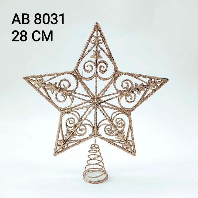 

Verricrist Top Bintang Emas Ulir Dekor Ornamen Atas Pohon Natal Christmas Gift Original