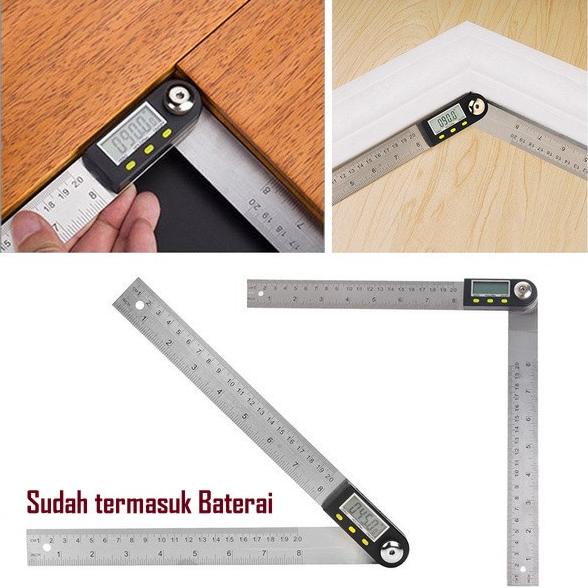 

Kiyos [Best Quality] Penggaris Digital Alat Ukur Sudut Kemiringan Bujur 360 200mm Stainless Steel / Digital Protractor Angle Ruler Goniometer Inclinometer KB004