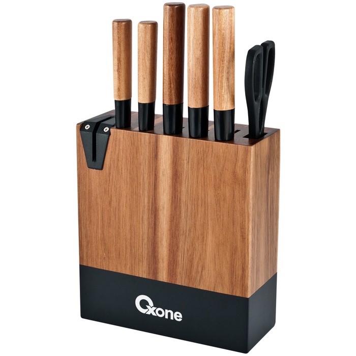 OXONE Pisau Set 5 Pcs Wood Block ACACIA OX-984
