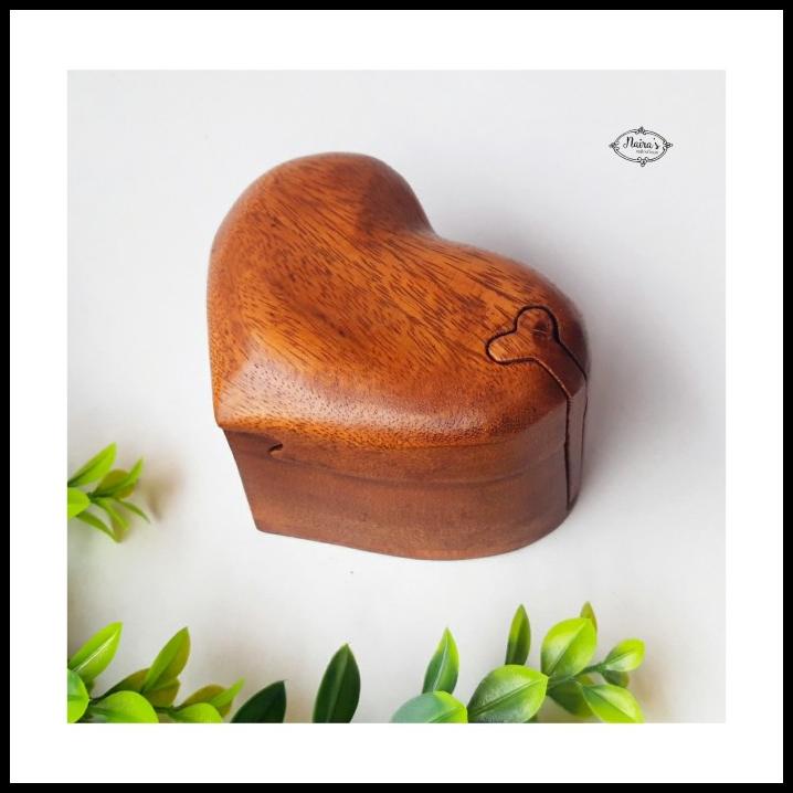 

TERMURAH SINGLE WOODEN HEART PUZZLE BOX / VALENTINE GIFT / JEWELRY BOX