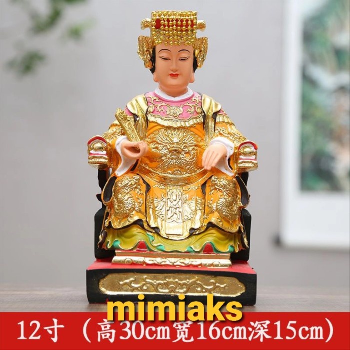 patung dewi Mazu Ma Zhu Ma Co/ Dewi Laut 12inch Fiber