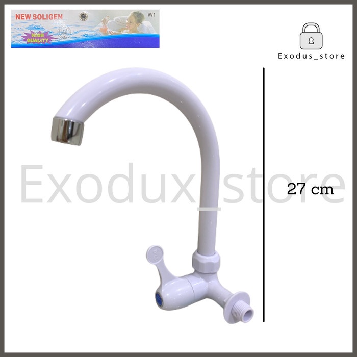 For Sale Kran Angsa Dapur Air Wastafel Plastik Pvc New Soligen W1 Keran Air 1/2 Ori