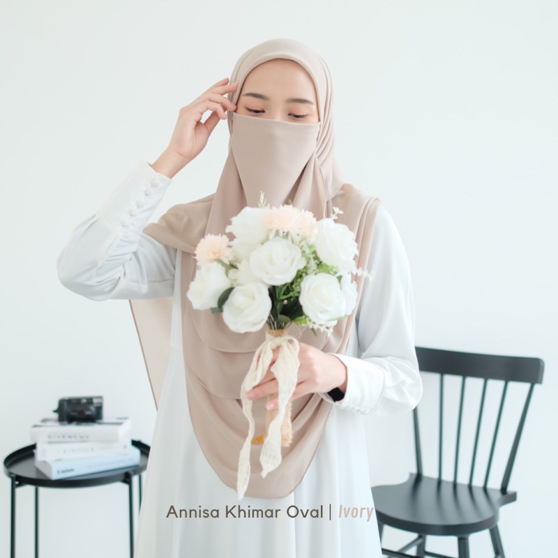STYLISH HIJAB DAILY ANNISA KHIMAR OVAL (SEGIEMPAT OVAL ALA MALAYSIA + SET CADAR 3LAYER)