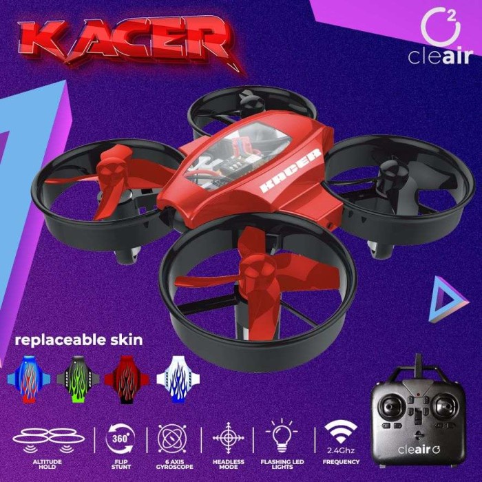 Cleair O2 Mini Wifi Drone Kamera Fpv Live Streaming Mini Racing