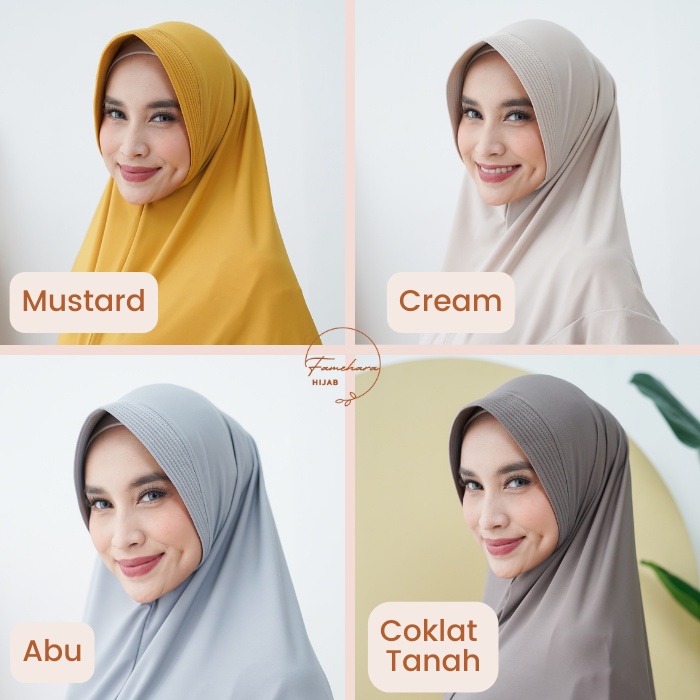 STYLISH HIJAB DAILY Famehara.id Hijab Instant Sabil Ukuran L Pad Antem dan Non Pad