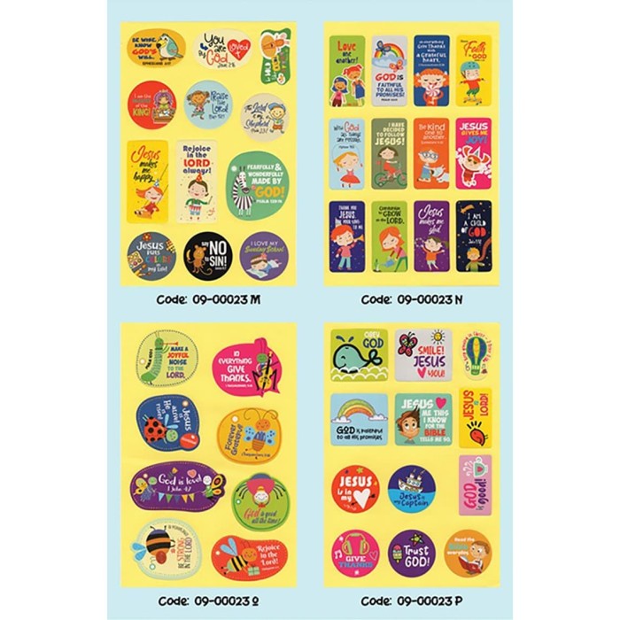 

Sticker Ayat Rohani isi 12 Gambar-Aksesoris Rohani-Sticker Anak