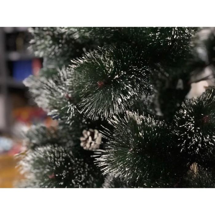 Pohon Natal Jarum Dilengkapi Buah Pinus - Pohon Natal Salju - 180Cm
