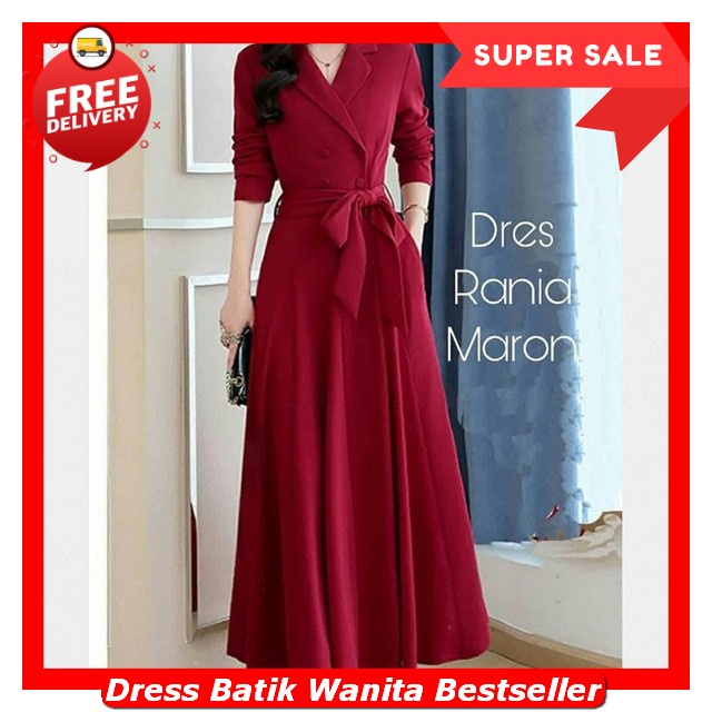 Dress Perempuan Dewasa Ress Batek Dreas Batik Cewek Import Dreaa Bathek Wnta Murah Elejan Tunik Bati