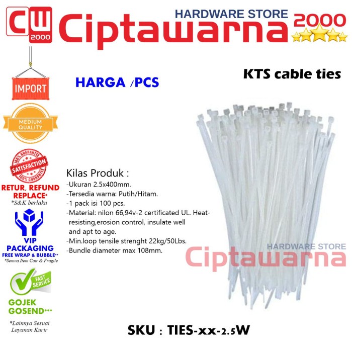 

yang dicari@@@@] Kabel Ties Putih 2,5mm 10 15 20 25 30 kabel tis isi 100 Pcs