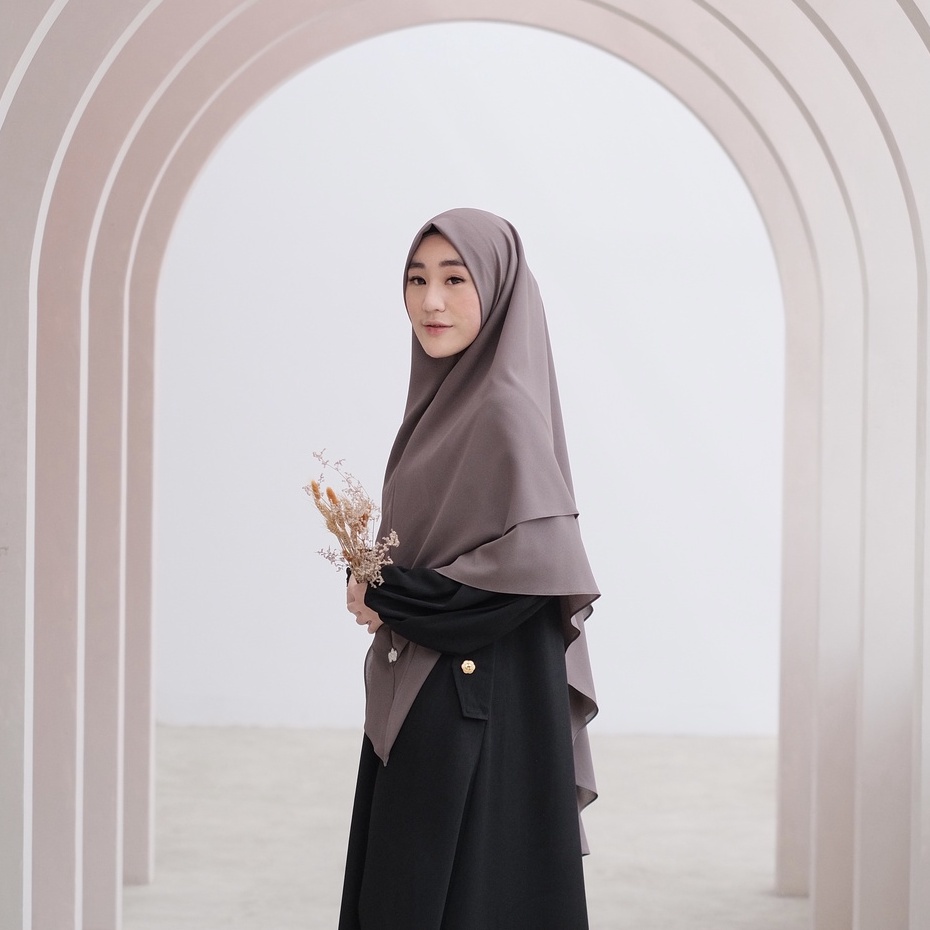 STYLISH HIJAB DAILY Kayla Khimar Size 2 (Jumbo) FREE CADAR - Hijab Princess