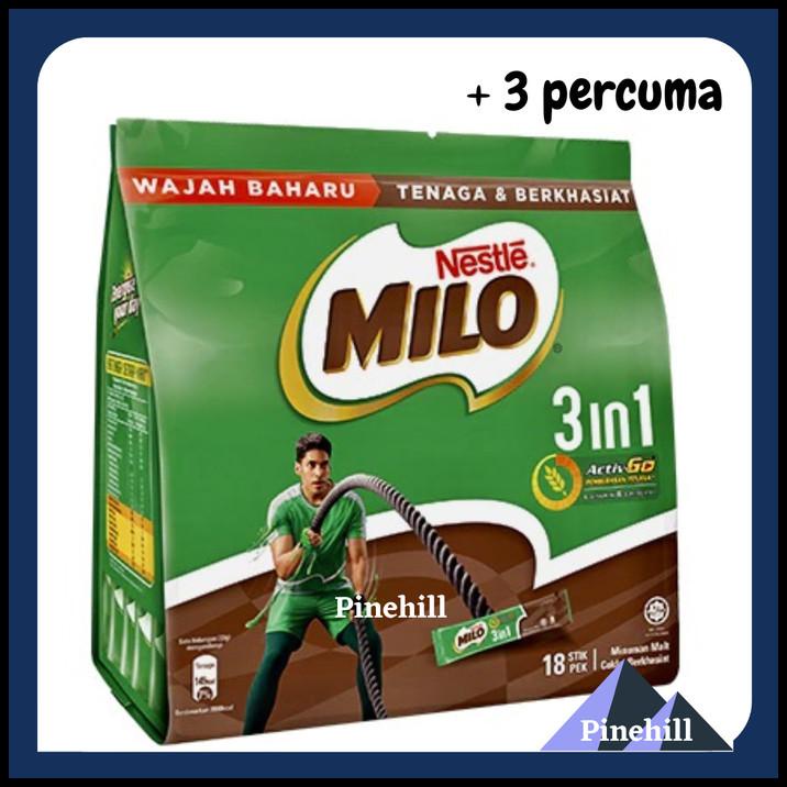 

BEST DEAL MILO SACHET 3IN1 3 IN 1 ORIGINAL MALAYSIA ISI 18 SACHET !