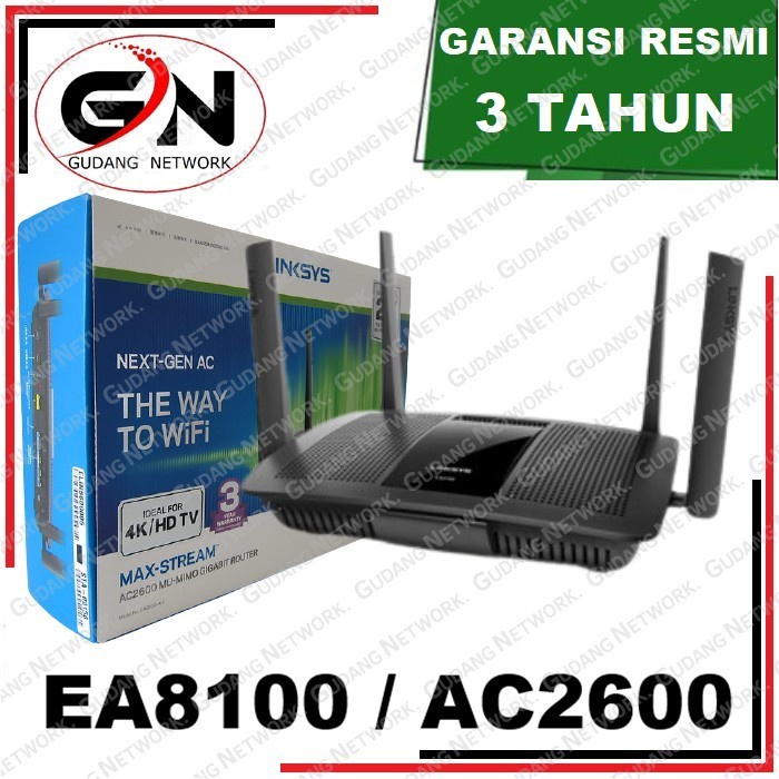 LINKSYS Max-Stream AC2600 MU-MIMO Gigabit WiFi Router EA8100