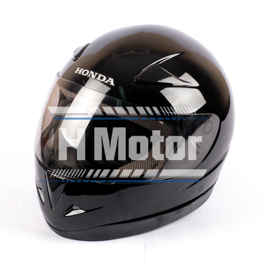 Honda ORI SNI Full Face Helm Helmet MURAH - HITAM BLACK