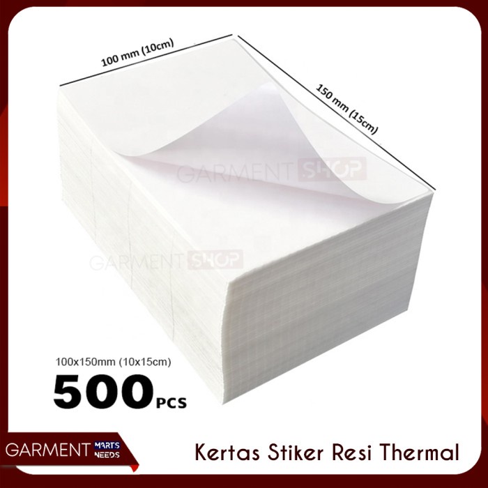 

%$%$%$%$] KSTKR - Kertas Stiker Resi Barcode Label Thermal A6 TanpA Tinta