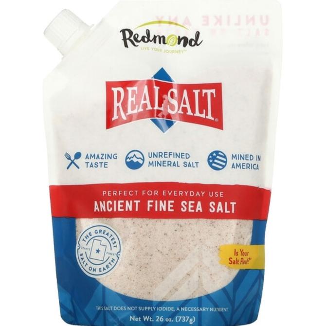 hqu Redmond Real Salt Ancient Fine Sea Salt Organic 284gr Garam Realsalt