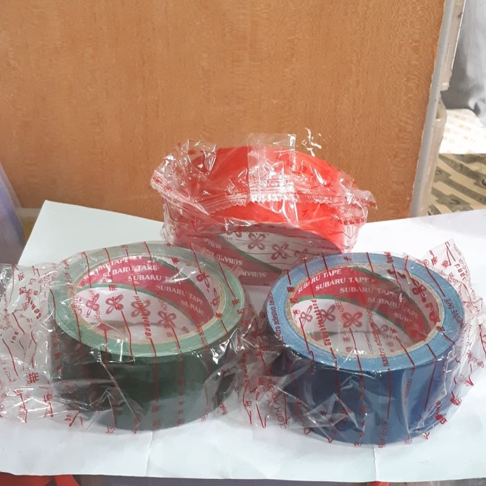 

Lakban Kain Warna 2" = 5cm / Merah Hijau Biru Ijo