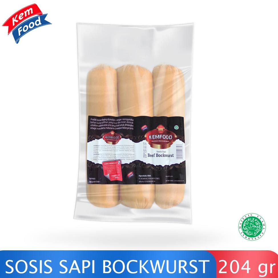 

PROMO KEMFOOD BEEF BOCKWURST - SOSIS SAPI JUMBO 204 GR FULL DISCOUNT