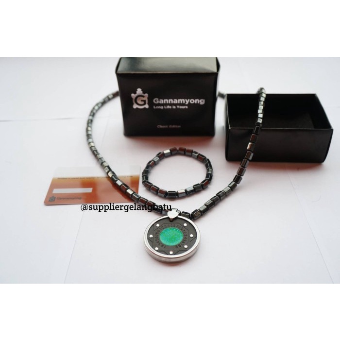 Kalung bioglass quantum HIJAU BIOMAGNET bonus gelang sertifikat Erin MI