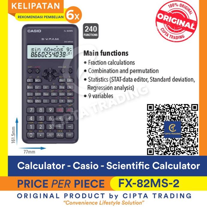 

Calculator - Casio - Scientific Calculator Fx-82MS