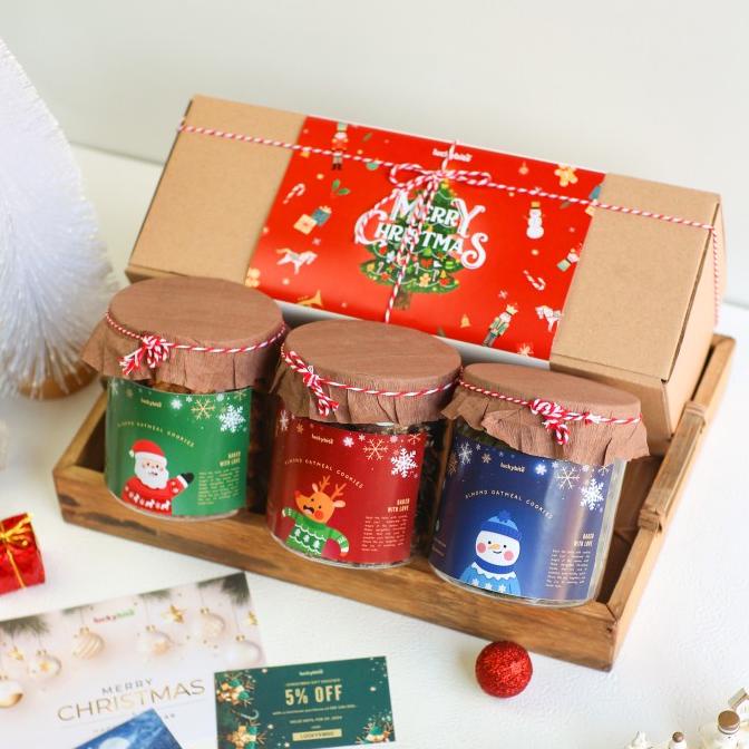 

Hampers Natal / Christmas Hampers - Cookies 3 Jar + Free Greeting Card Limited Edition